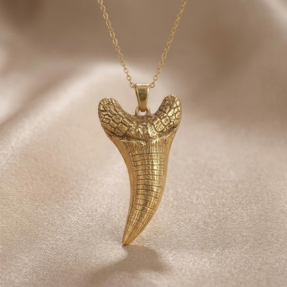Dakosaurus Tooth Pendant | 925 Sterling Silver | Paleontology Inspired | For Dinosaur Lovers