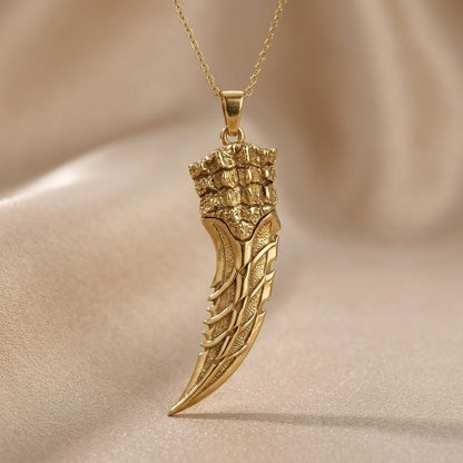 Dunkleosteus Jaw Tooth Pendant | 925 Sterling Silver | Prehistoric Fossil Style | Unique Statement Gift