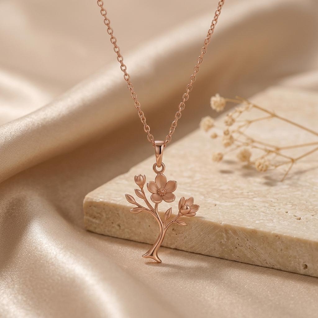 Magnolia Soft Bloom Pendant | 925 Sterling Silver | Delicate Botanical Design | Meaningful Gift for Her