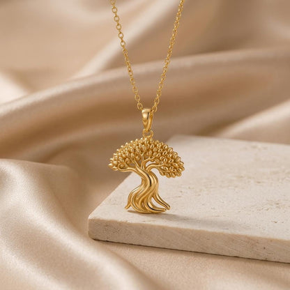 Ficus Flow Pendant | 925 Sterling Silver | Tree of Life Theme | Symbolic Growth Gift