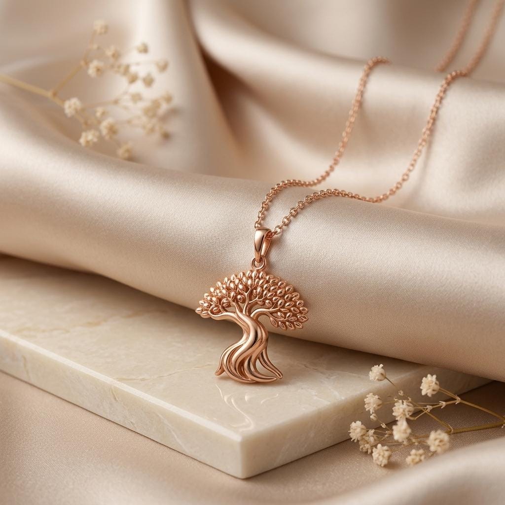 Ficus Flow Pendant | 925 Sterling Silver | Tree of Life Theme | Symbolic Growth Gift