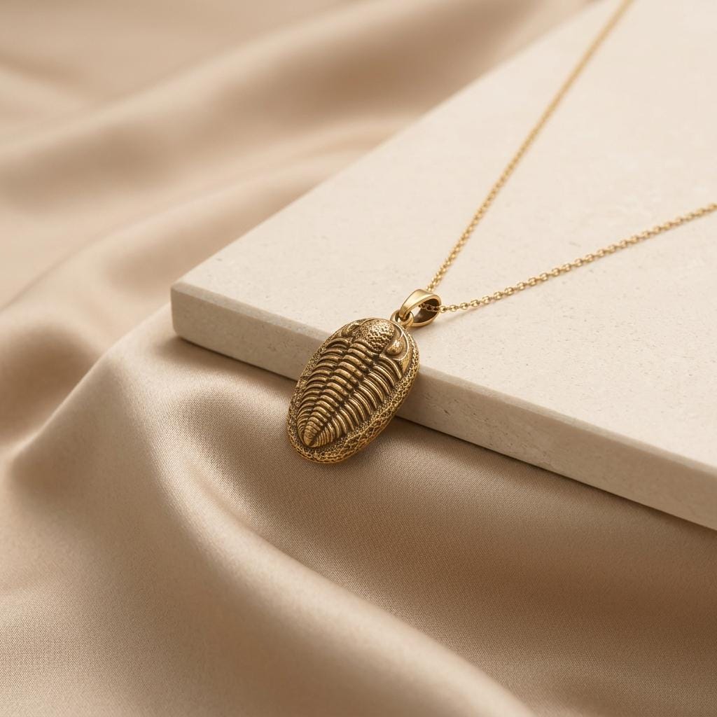 Trilobite Fossil Pendant | 925 Sterling Silver | Ancient Fossil Theme | Unique Science Gift