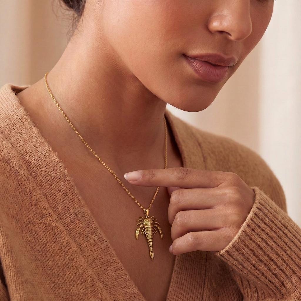 Eurypterid Pendant | 925 Sterling Silver | Prehistoric Fossil Theme | Unique Science Lover Gift