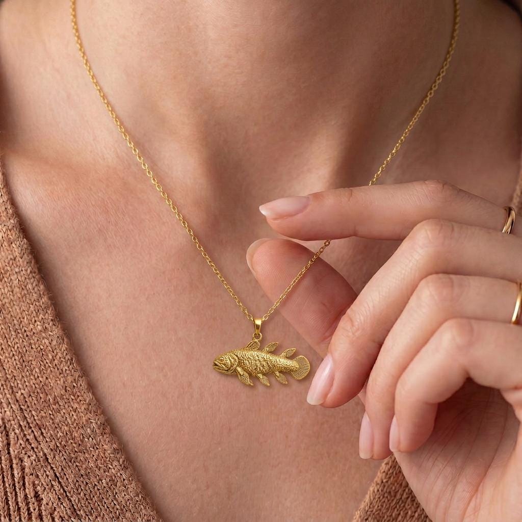 Coelacanth Pendant | 925 Sterling Silver | Prehistoric Marine Theme | Thoughtful Gift