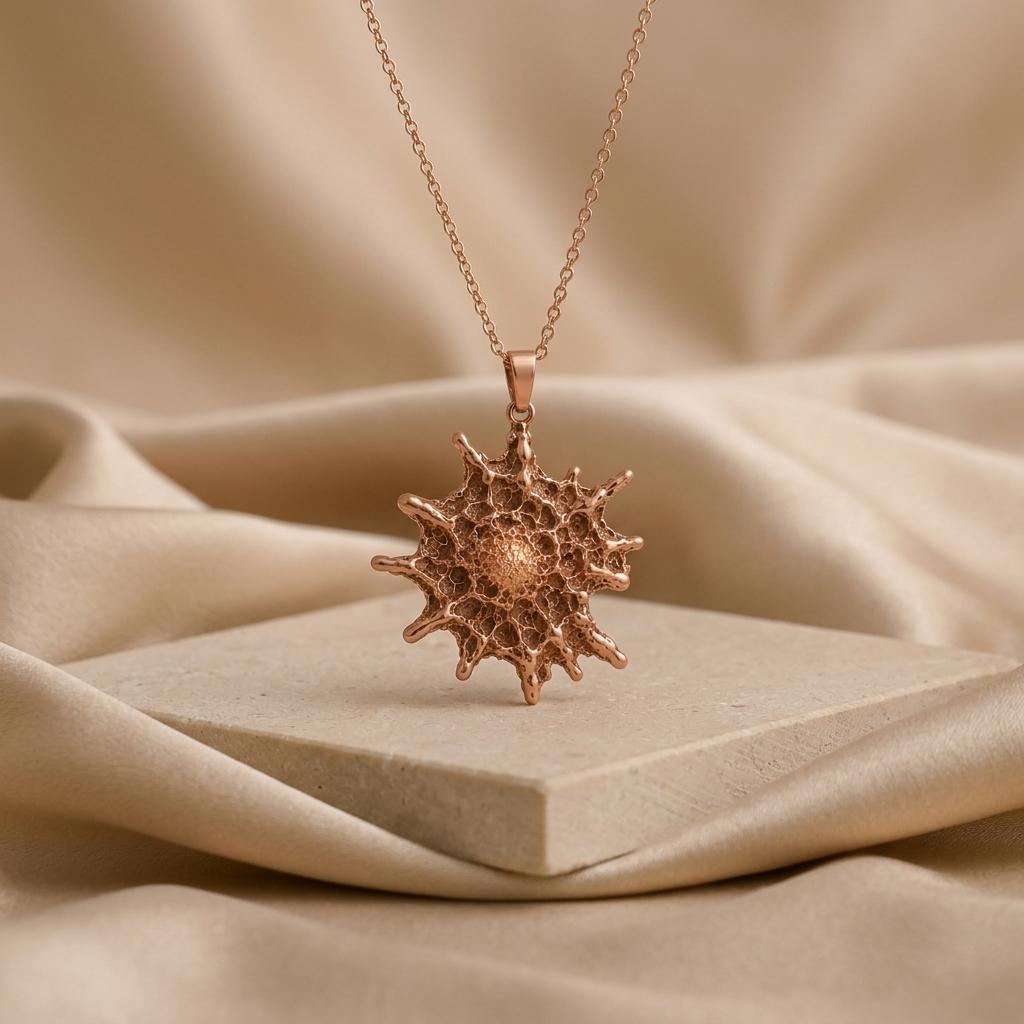 Betelgeuse Star Pendant Necklace | 925 Sterling Silver | Cosmic Textured Design | Unique Gift for Stargazers