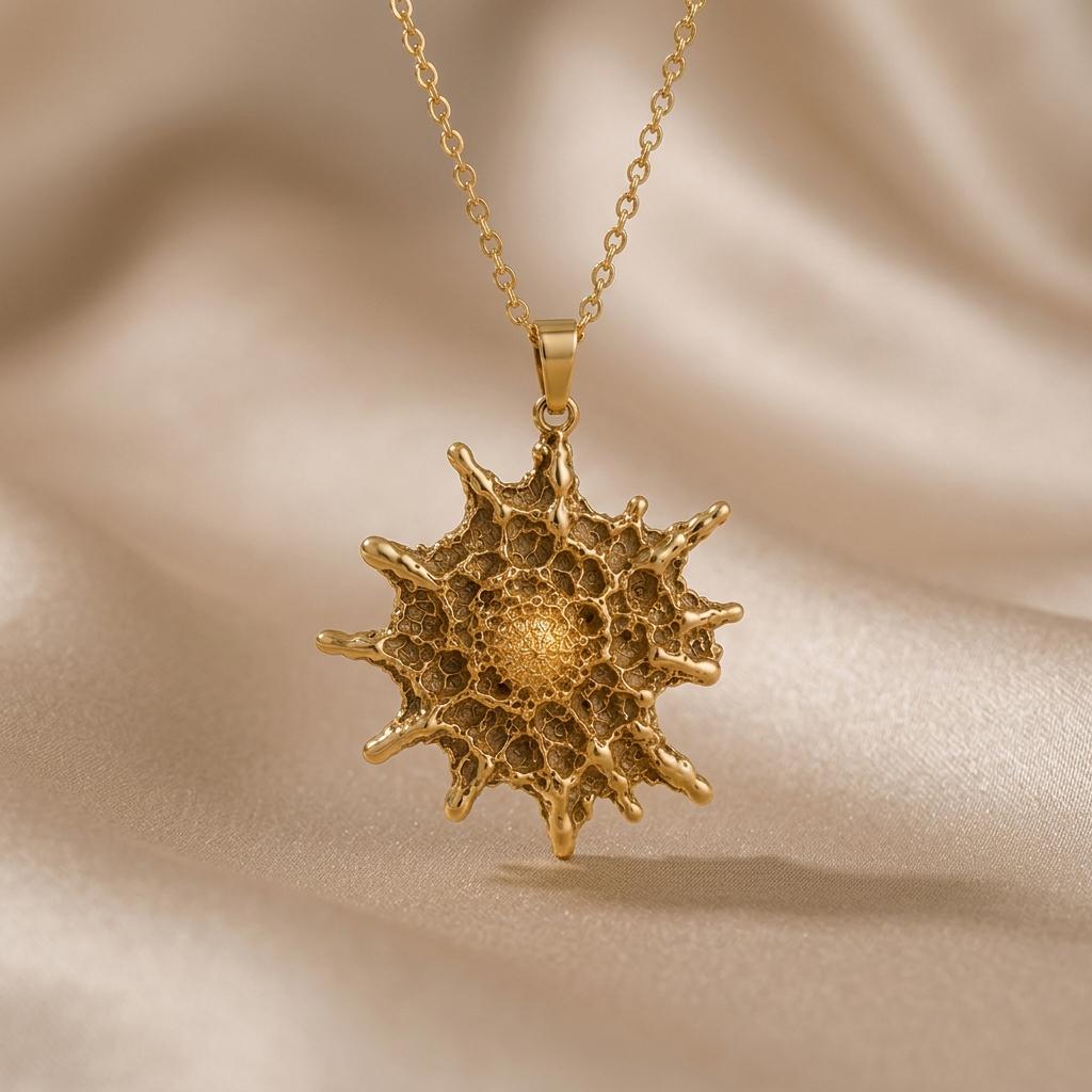 Betelgeuse Star Pendant Necklace | 925 Sterling Silver | Cosmic Textured Design | Unique Gift for Stargazers