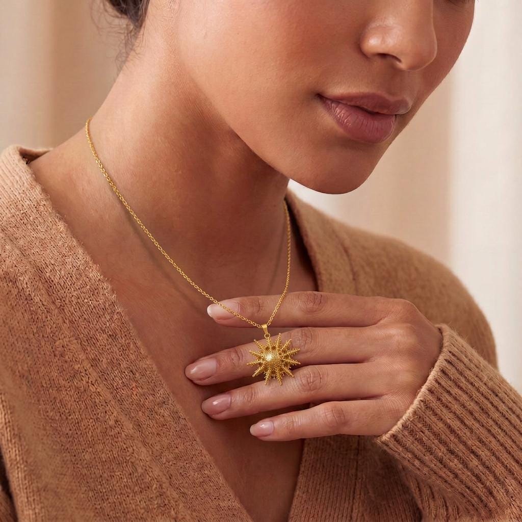 Mintaka Star Pendant Necklace | 925 Sterling Silver | Celestial Textured Design | Meaningful Celestial Gift
