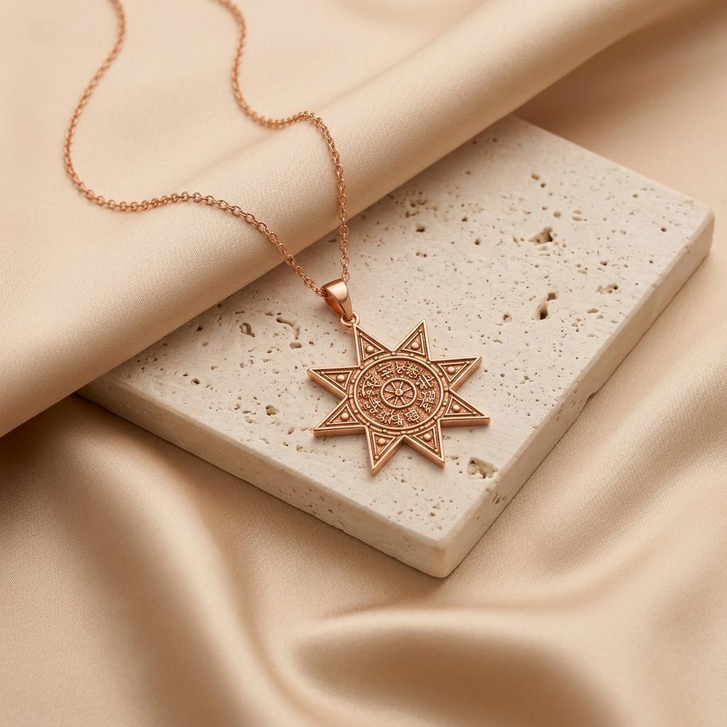 Babylon Star Pendant | 925 Sterling Silver | Ancient Mesopotamian Theme | Symbolic Protection Gift