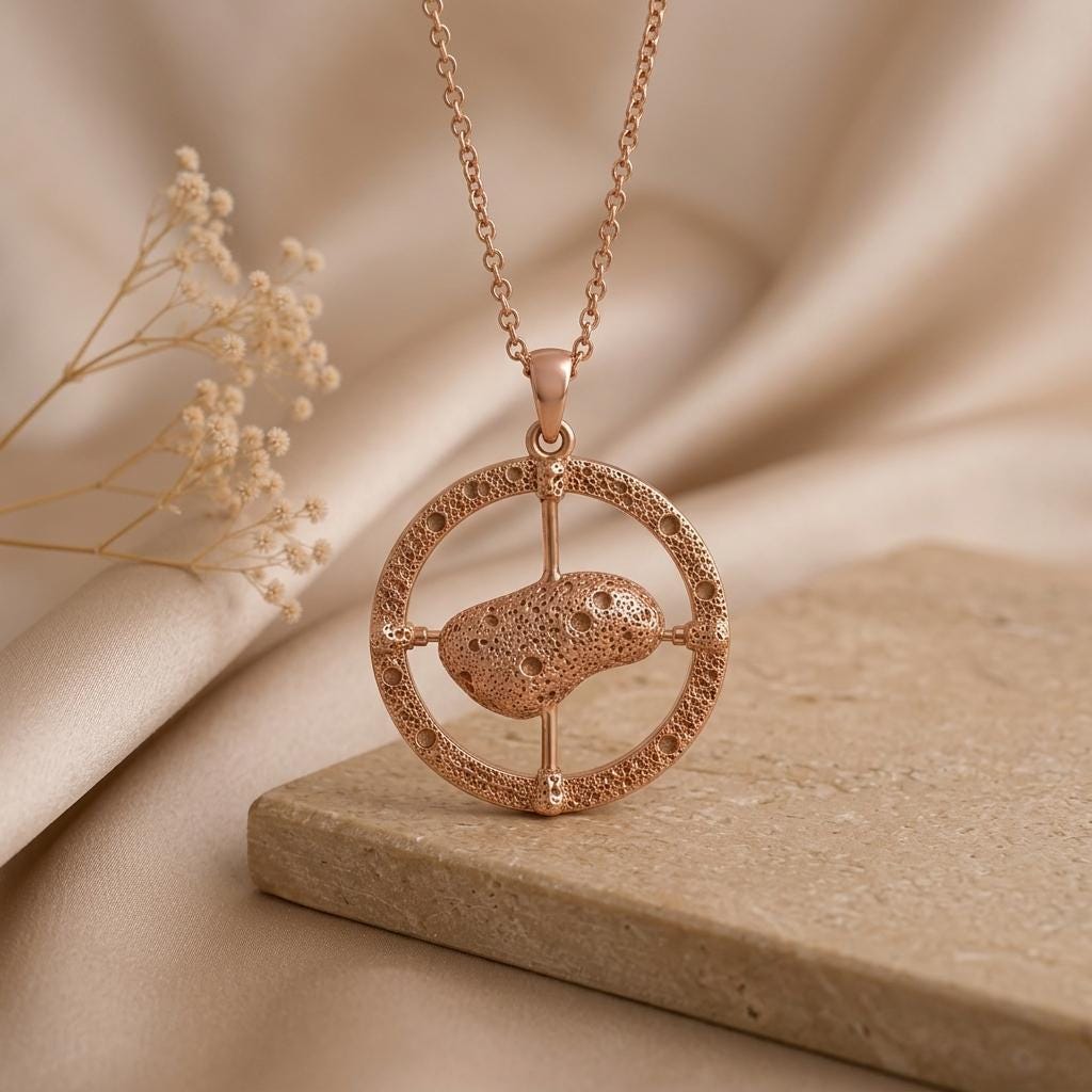 Eros Asteroid Pendant Necklace | 925 Sterling Silver | Celestial Theme Jewelry | Unique Thoughtful Gift