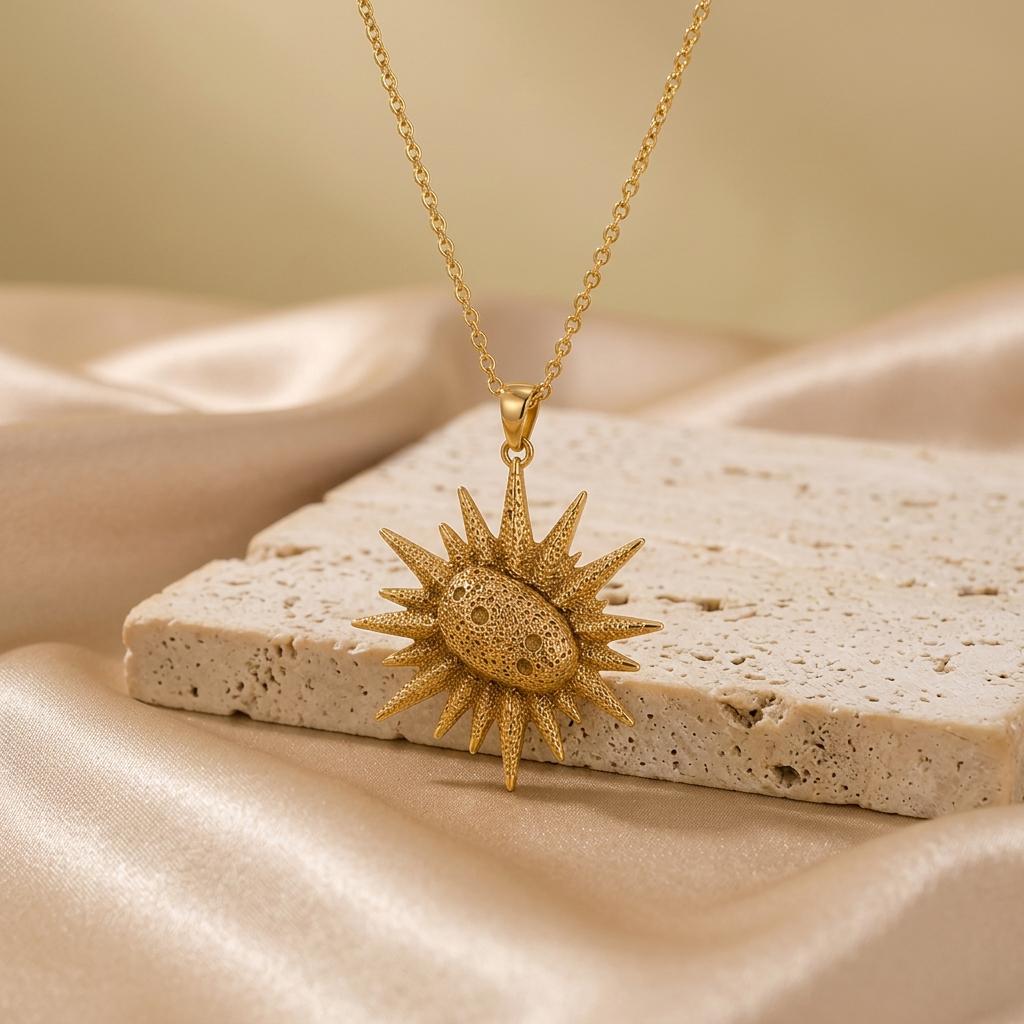 Juno Asteroid Pendant Necklace | 925 Sterling Silver | Textured Celestial Design | Unique Space Lover Gift