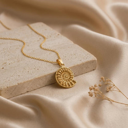 Ammonite Fossil Pendant Necklace | Sterling Silver | Nature Inspired | Unique Gift