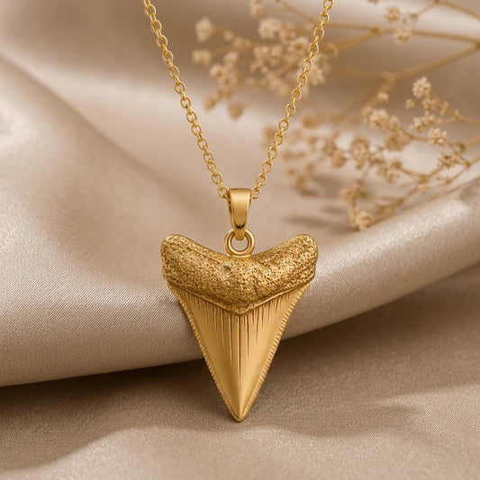 Megalodon Tooth Fossil Pendant Necklace | 925 Sterling Silver, Ocean Lovers | Prehistoric, Nature Inspired Style