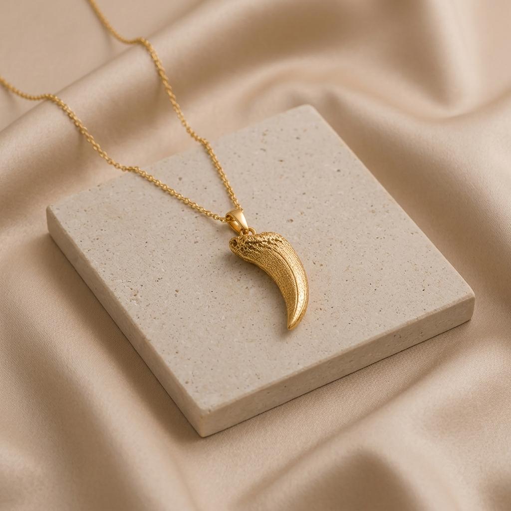 Smilodon Fang Fossil Pendant Necklace | 925 Sterling Silver | Prehistoric Inspired | For History Enthusiasts