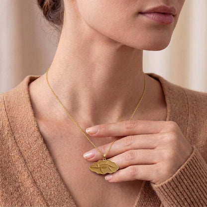 Ophthalmosaurus Fossil Pendant Necklace | Gold Plated Silver | Fossil Skeleton Design | Paleontology Lover Gift