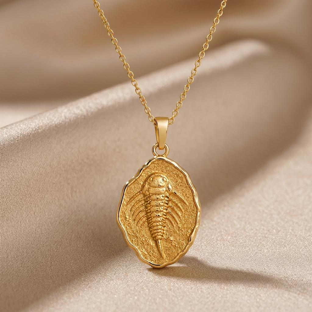 Eurypterid Fossil Pendant Necklace | 925 Sterling Silver | Paleontology Inspired | Unique Science Gift