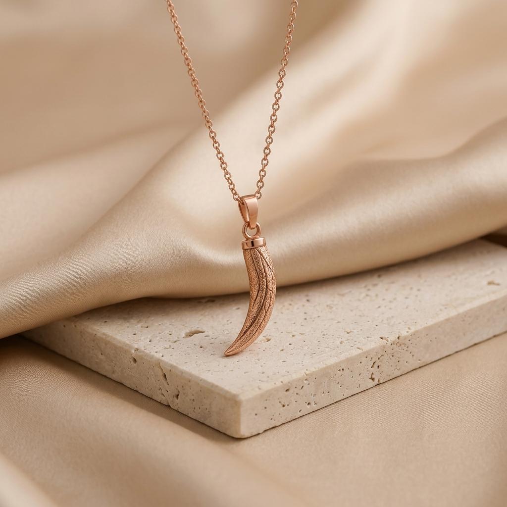 Mammoth Tusk Fossil Pendant | 925 Sterling Silver | Ancient Relic Style | Unique Keepsake Gift