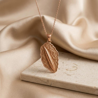 Orthoceras Fossil Pendant Necklace | 925 Sterling Silver | Ancient Fossil Theme | Unique Nature Gift
