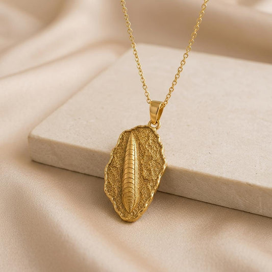 Belemnite Fossil Pendant Necklace | Sterling Silver Gold Plated | Ancient History Theme | Unique History Lover Gift