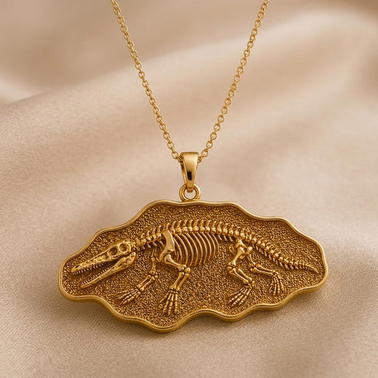 Ambulocetus Fossil Pendant | 925 Sterling Silver | Paleontology Inspired | Gift for Science Lovers