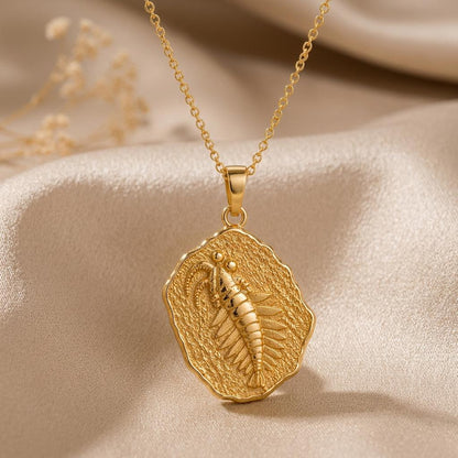 Opabinia Fossil Pendant Necklace | Sterling Silver | Ancient Life Theme | Unique Science Gift