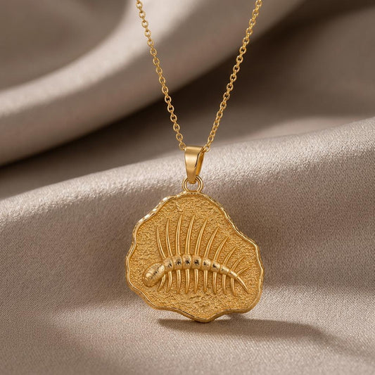Hallucigenia Fossil Pendant | 925 Sterling Silver for Science Lovers | Prehistoric Paleontology Theme | Unique Gift for Curious Minds