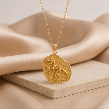 Velociraptor Fossil Pendant | 925 Sterling Silver | Paleontology Theme | Unique Present