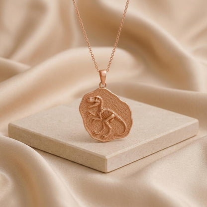 Velociraptor Fossil Pendant | 925 Sterling Silver | Paleontology Theme | Unique Present