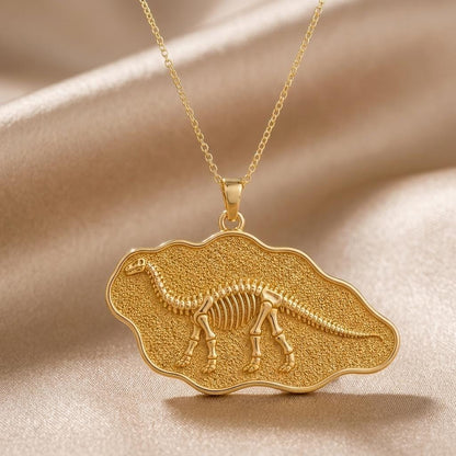 Apatosaurus Fossil Pendant | 925 Sterling Silver for Science Fans | Paleontology Theme Unique Design | Educational & Thoughtful Gift