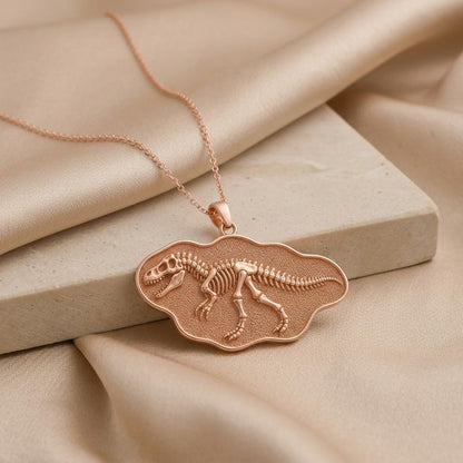 Giganotosaurus Fossil Pendant | 925 Sterling Silver | Dinosaur Fossil Theme | Paleontology Enthusiast Gift