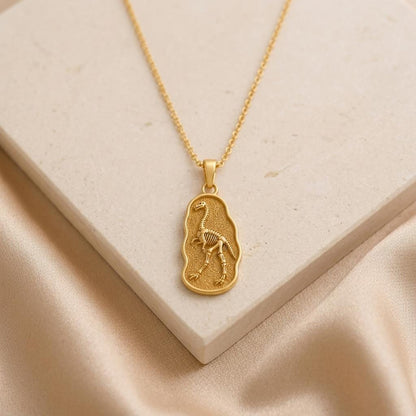 Gallimimus Fossil Pendant Necklace | 925 Sterling Silver | Paleontology Inspired Design | Unique Science Enthusiast Gift