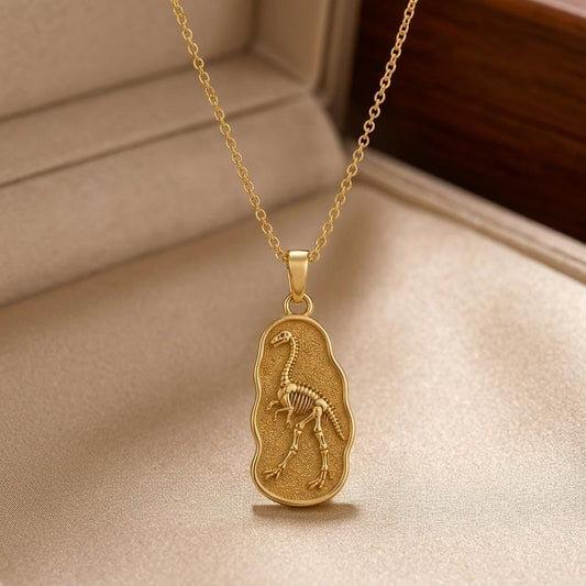 Gallimimus Fossil Pendant Necklace | 925 Sterling Silver | Paleontology Inspired Design | Unique Science Enthusiast Gift