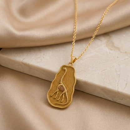 Argentinosaurus Fossil Pendant Necklace | 925 Sterling Silver | Paleontology Theme | Science Lover Gift