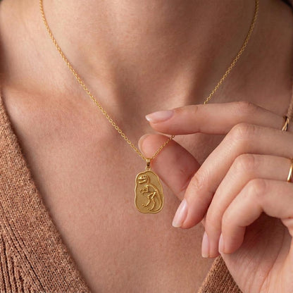 Albertosaurus Fossil Pendant | Sterling Silver | Dinosaur Skeleton Theme | Unique Birthday Gift