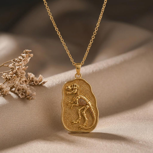 Albertosaurus Fossil Pendant | Sterling Silver | Dinosaur Skeleton Theme | Unique Birthday Gift