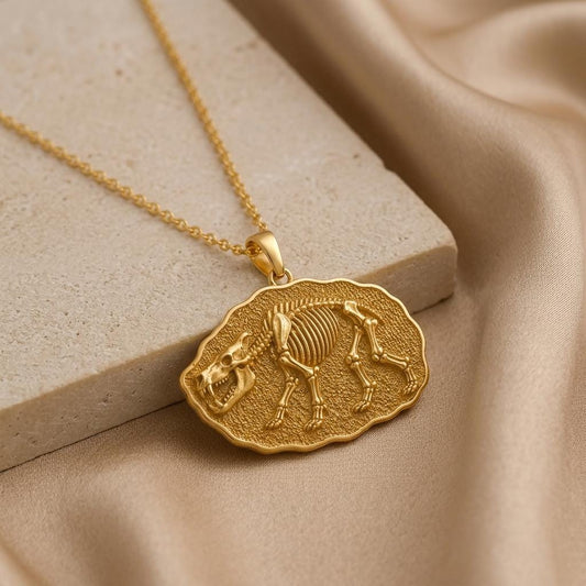 Entelodon Fossil Pendant Necklace | 925 Sterling Silver | Paleontology Inspired | Unique Statement Gift