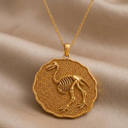 Aepyornis Fossil Pendant Necklace | 925 Sterling Silver | Paleontology Theme | Science Lover Gift
