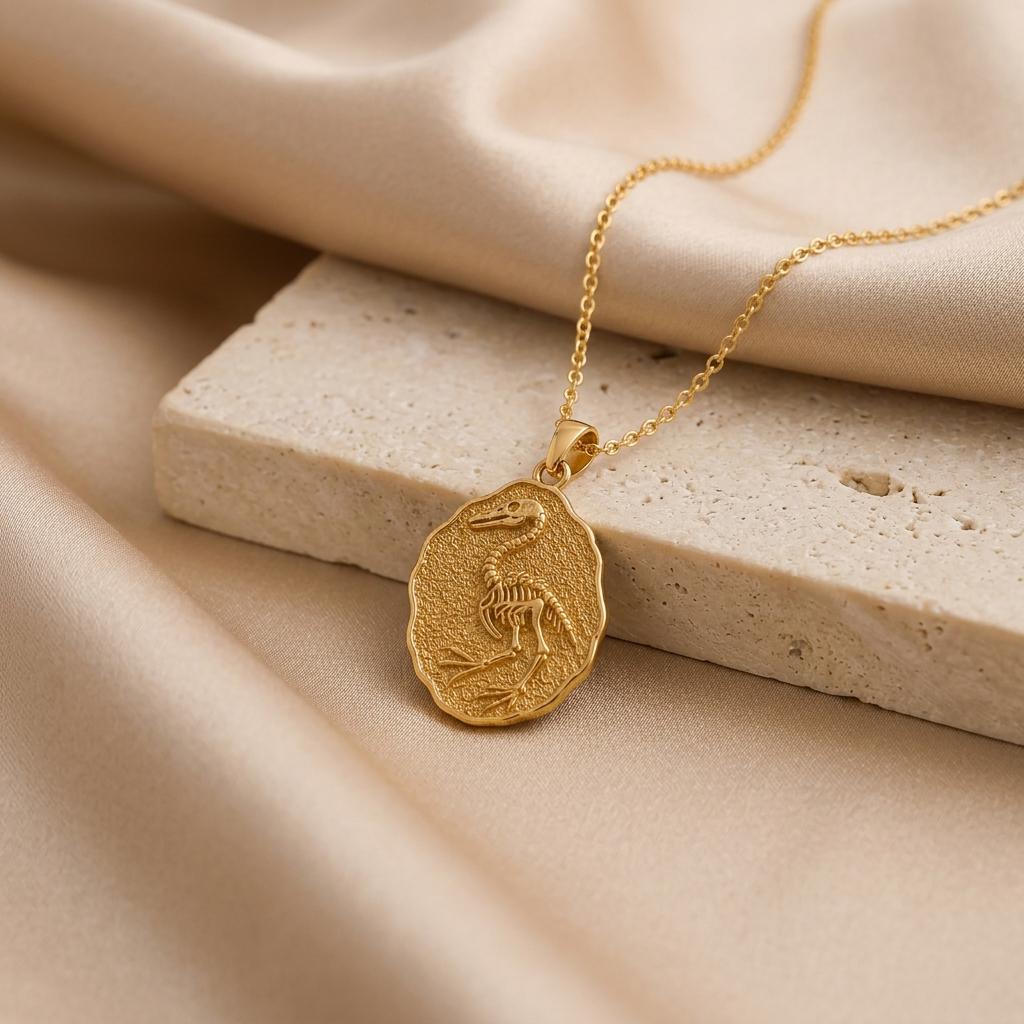 Hesperornis Fossil Pendant | 925 Sterling Silver | Prehistoric Fossil Theme | Unique Science Gift