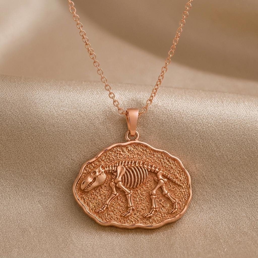 Moeritherium Fossil Pendant | 925 Sterling Silver | Prehistoric Animal Theme | Unique Science Gift