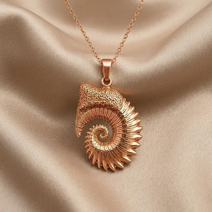 Helicoprion Spiral Tooth Pendant | 925 Sterling Silver | Prehistoric Fossil Theme | Unique Science Lover Gift