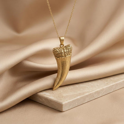 Sarcosuchus Tooth Pendant | 925 Sterling Silver for Men & Women | Ancient Fossil Inspired Jewelry | Unique Gift for History Lovers