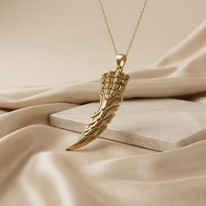 Dunkleosteus Jaw Tooth Pendant | 925 Sterling Silver | Prehistoric Fossil Style | Unique Statement Gift