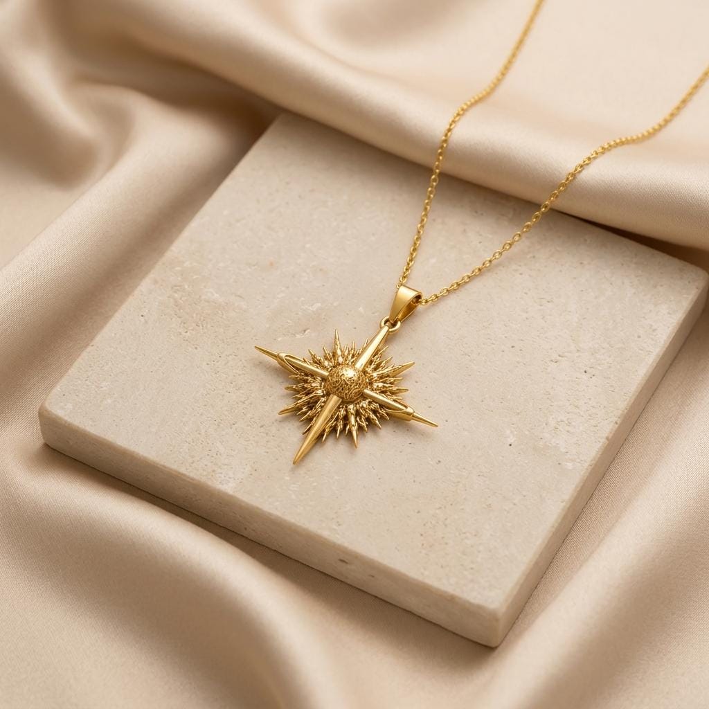 Quasar Pendant | 925 Sterling Silver | Celestial Starburst Design | Meaningful Keepsake Gift