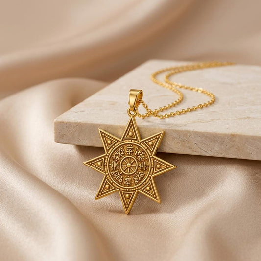Babylon Star Pendant | 925 Sterling Silver | Ancient Mesopotamian Theme | Symbolic Protection Gift